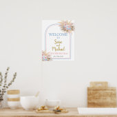 ジェンダーがパンパスグラスの歓迎サインを明らかにする ポスター (キッチン)