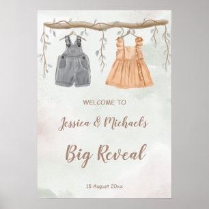 ジェンダーがパーティーの赤ちゃんシャワー歓迎の兆候を明らかにする ポスター