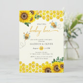 ジェンダーがパーティーを明かすベビー 招待状 (スタンド正面)