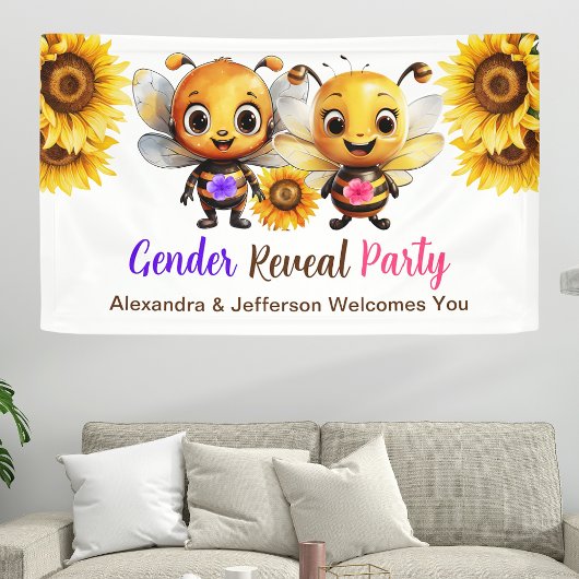ジェンダーがパーティーを明かす彼または彼女のベビー歓迎 横断幕