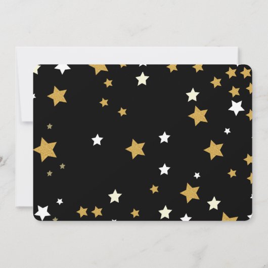 ジェンダーがパーティーを明かす、キラキラの小さな星。 招待状 (裏面)