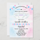 ジェンダーがピンクとブルーのおむつバッシュを明らかにする 招待状 (正面)