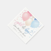 ジェンダーがピンクと青のバルーンを表示 スタンダードカクテルナプキン (角)