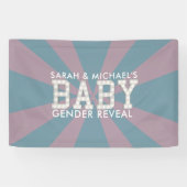 ジェンダーがピンクと青の赤ちゃんシャワーのバナーを表示 横断幕 (横)