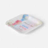 ジェンダーがピンクと青の風船を明らかにする ペーパープレート (傾斜あり)