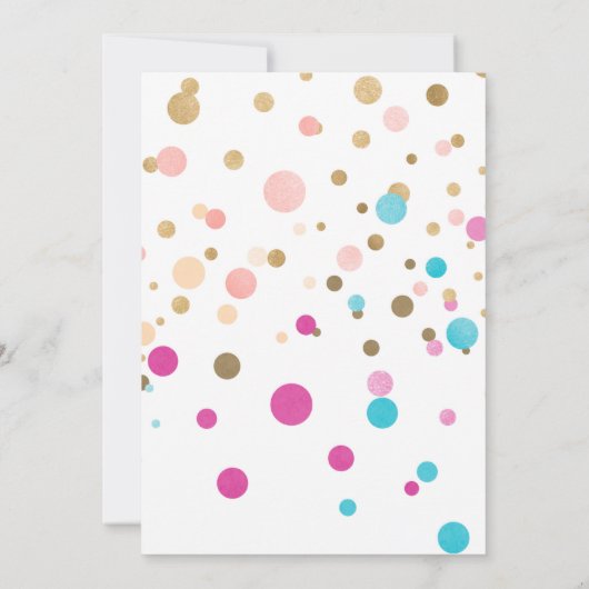 ジェンダーがピンクと青を明らかにする紙吹雪招待状 招待状 (裏面)