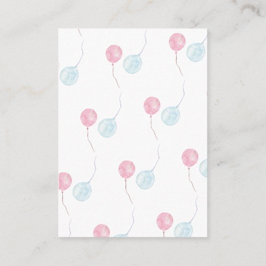 ジェンダーがピンクのブルーボーイガールブックリクエストを明らかにする エンクロージャーカード (裏面)