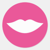 ジェンダーがピンクの唇のステッカーを表示 ラウンドシール (正面)