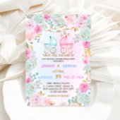 ジェンダーがピンクの青いベビーシャワーを明らかにする 招待状