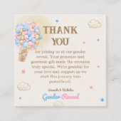 ジェンダーがピンクブルーの予算サンキューカードを表示 エンクロージャーカード (正面)