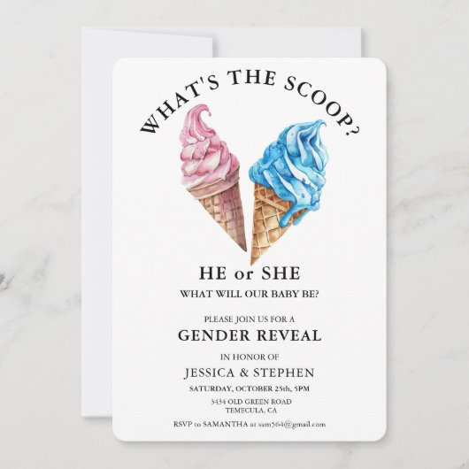 ジェンダーがピンクブルーを明らかにするスクープとは 招待状 (正面)