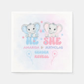 ジェンダーがピンクモダンブルーを表示 スタンダードカクテルナプキン (正面)