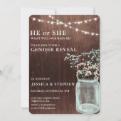 ジェンダーがピンク・ブルーの赤ん坊の呼吸材を明らかにする 招待状 (正面)