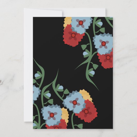 ジェンダーがフィエスタメキシコ花模様を明かす 招待状 (裏面)