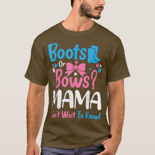 ジェンダーがブーツまたは弓ママを明らかにするベビー Tシャツ