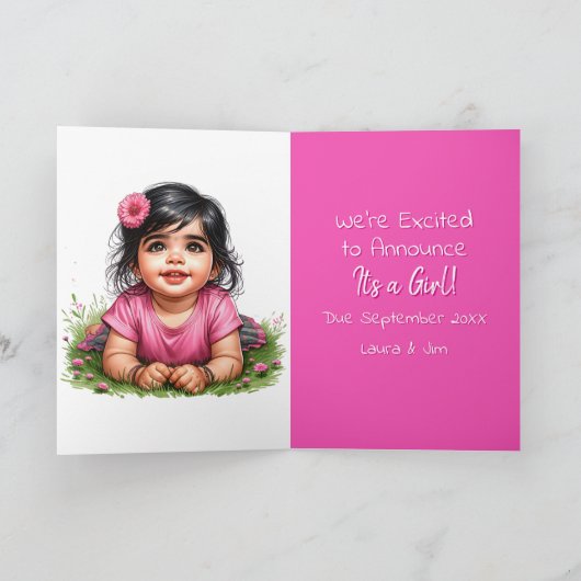 ジェンダーが中東の赤ん坊の女の子を内側に明らかにする カード (内部)