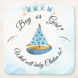 ジェンダーが帆船を暴露 スクエアペーパーコースター