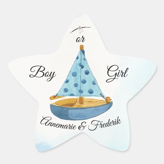 ジェンダーが帆船を暴露 星シール (正面)