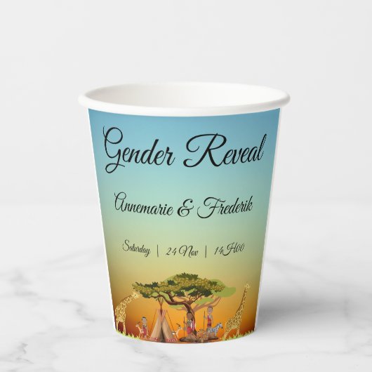 ジェンダーが帆船を暴露 紙コップ (正面)