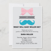 ジェンダーが弓や馬を引き出す赤ちゃんシャワー 招待状 (正面)