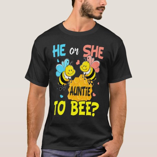 ジェンダーが彼または彼女が蜂のベビーの発表に興味を示す Tシャツ (正面)