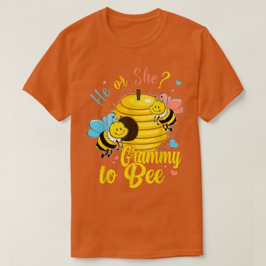 ジェンダーが彼または彼女のグラミーto Beeベビー発表 Tシャツ (デザイン正面)