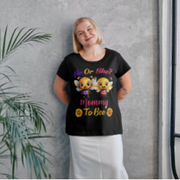 ジェンダーが彼または彼女のママに蜂を明かす プラスサイズTシャツ
