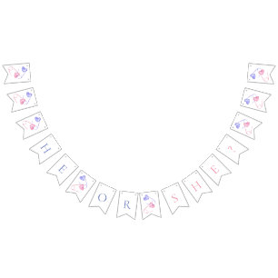 ジェンダーが彼または彼女ピンクの青い赤ちゃんシャワーを明らかにする バンティングフラッグ