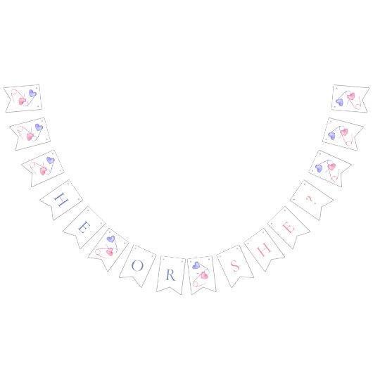 ジェンダーが彼または彼女ピンクの青い赤ちゃんシャワーを明らかにする バンティングフラッグ (全)