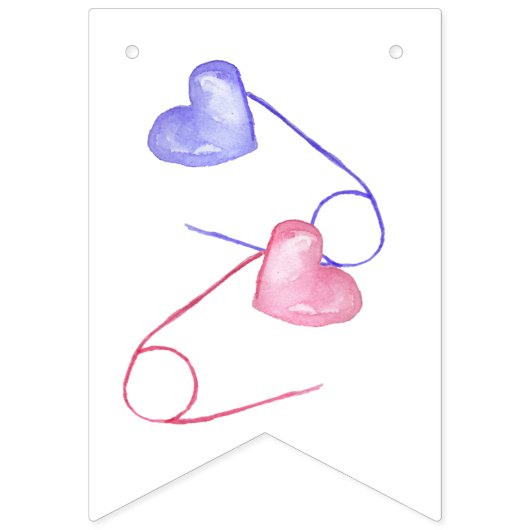 ジェンダーが彼または彼女ピンクの青い赤ちゃんシャワーを明らかにする バンティングフラッグ (第1の旗)