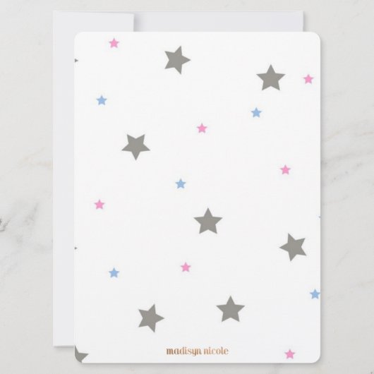 ジェンダーが票の署名を明らかにする招待状 招待状 (裏面)