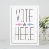 ジェンダーが票の署名を明らかにする招待状 招待状 (スタンド正面)