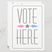 ジェンダーが票の署名を明らかにする招待状 招待状 (正面/裏面)