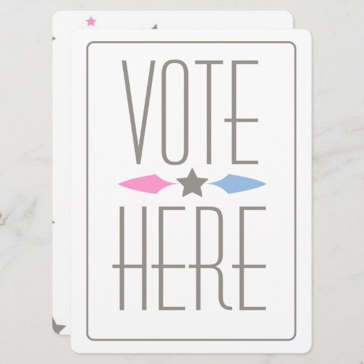 ジェンダーが票の署名を明らかにする招待状 招待状 (正面/裏面)