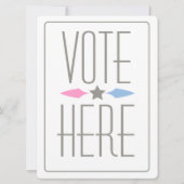 ジェンダーが票の署名を明らかにする招待状 招待状 (正面)