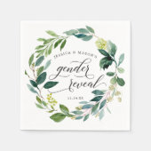 ジェンダーが緑の赤ちゃんシャワーカクテルナプキンを明らかにする スタンダードカクテルナプキン (正面)