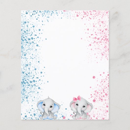 ジェンダーが赤ちゃんのシャワー予算の招待を明らかにする (裏面)