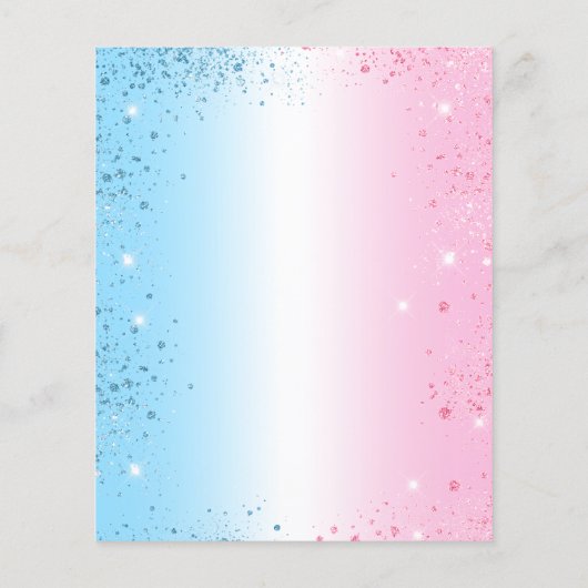 ジェンダーが赤ちゃんのシャワー予算の招待を明らかにする チラシ (裏面)