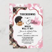 ジェンダーが赤ちゃんシャワーのタッチダウンまたはタトゥスを明らかにする 招待状 (正面/裏面)