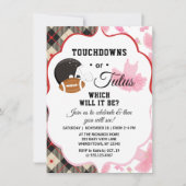 ジェンダーが赤ちゃんシャワーのタッチダウンまたはタトゥスを明らかにする 招待状 (正面)