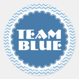 ジェンダーが赤ちゃんシャワーのチームブルーシェブロンを明らかにする ラウンドシール