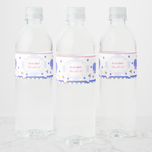 ジェンダーが赤ちゃんシャワーの女の子または男の子の赤ちゃんシャワーを明らかにする ペットボトルラベル (ボトル)