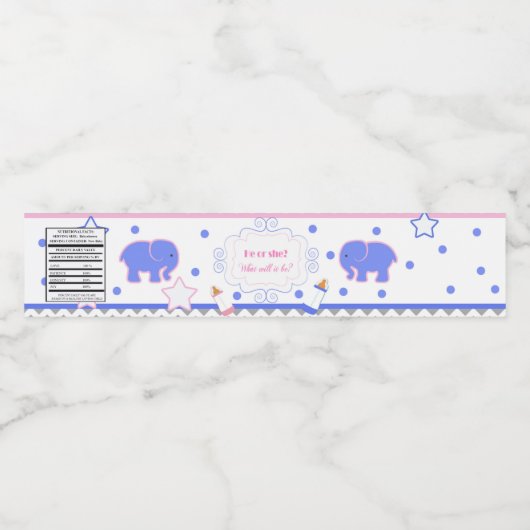 ジェンダーが赤ちゃんシャワーの女の子または男の子の赤ちゃんシャワーを明らかにする ペットボトルラベル (シングルラベル)