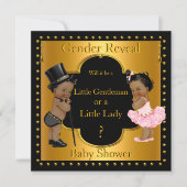 ジェンダーが赤ちゃんシャワーの少年または少女の民族を明らかにする 招待状 (正面)