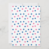 ジェンダーが赤ちゃんシャワーの招待を明らかにする 招待状 (裏面)