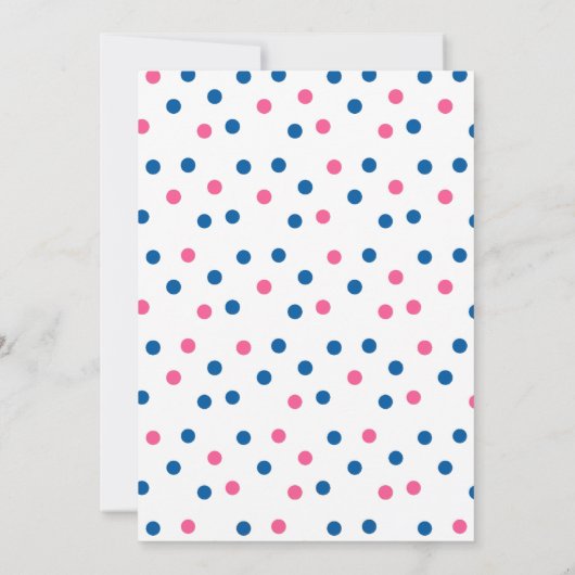 ジェンダーが赤ちゃんシャワーの招待を明らかにする 招待状 (裏面)