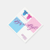 ジェンダーが赤ちゃんシャワーの男の子または女の子を明らかにする？ガールボーイ。 スタンダードカクテルナプキン (角)