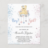 ジェンダーが赤ちゃんシャワーを明かすテディベア青ピンク (正面)