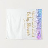 ジェンダーが赤ちゃんシャワーを明らかにするフォトブース背景プロップ タペストリー (正面(横))