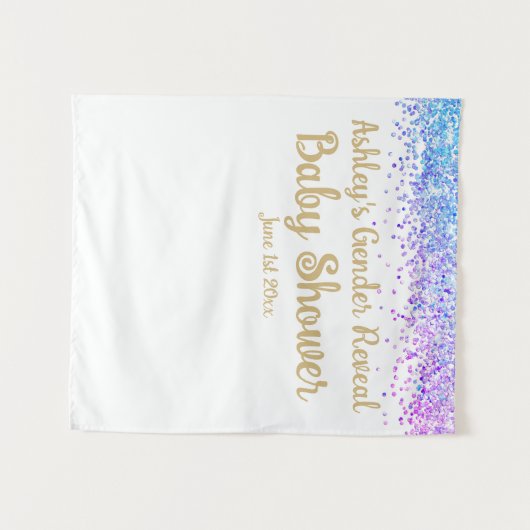 ジェンダーが赤ちゃんシャワーを明らかにするフォトブース背景プロップ タペストリー (正面(横))